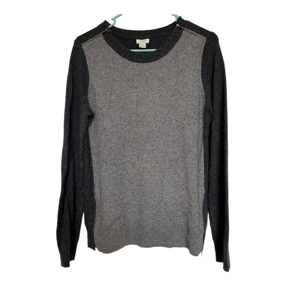 J. Crew Womens Sweater Merino Wool Blend Warmspun Colorblock Sz S A9046 - Picture 1 of 7